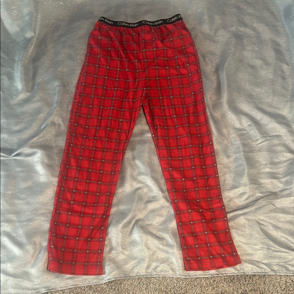 Calvin Klein Red Plaid Men's Pants